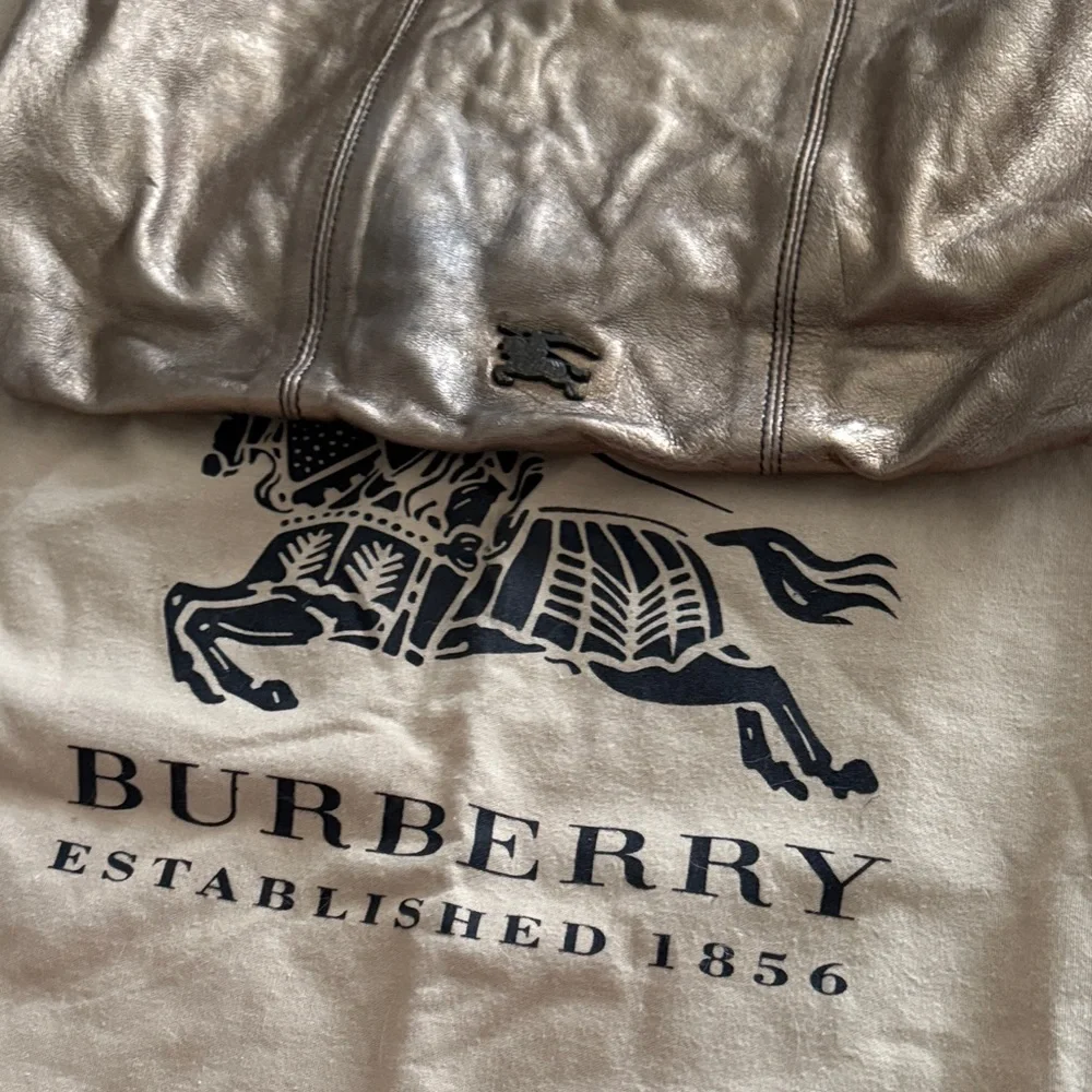 Burberry Metallic Bronze Leather Tote Bag